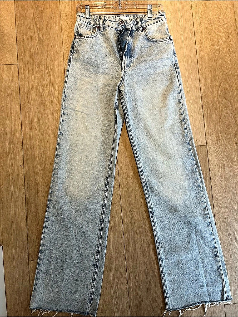 Zara Women's Wide Leg Jeans in Blue